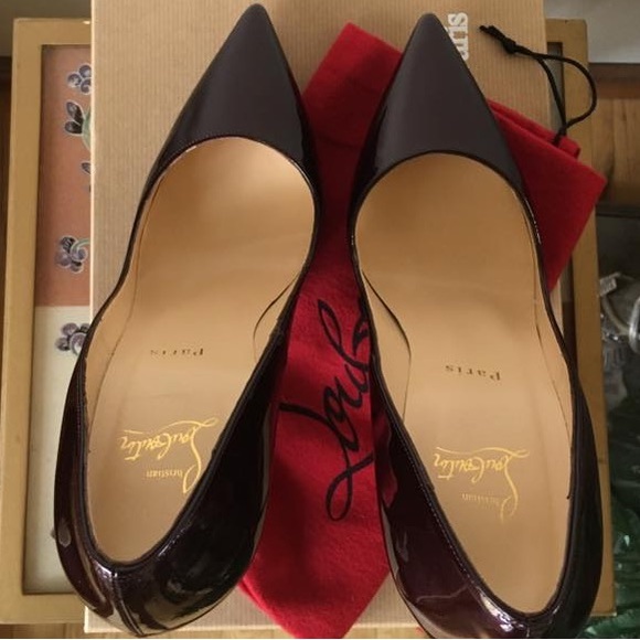 *OG pair* Christian Louboutin So Kate 120 Metal Patent Rouge Noir - Picture 8 of 10